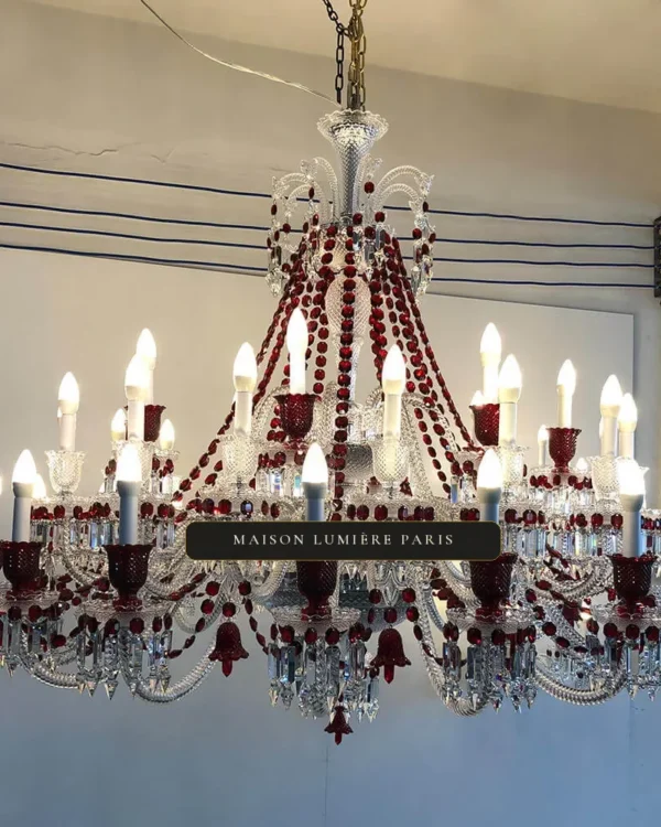 Chartres Crystal Chandelier, 59" in polished chrome