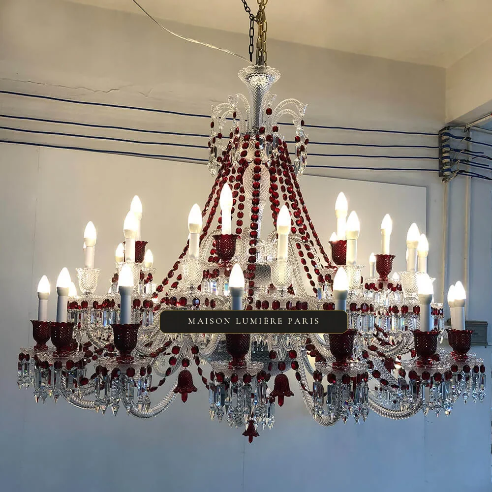 Chartres Crystal Chandelier, 59" in polished chrome