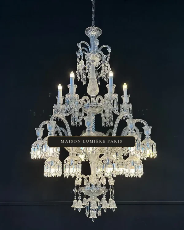 Crillon Crystal Chandelier, 39" in polished chrome