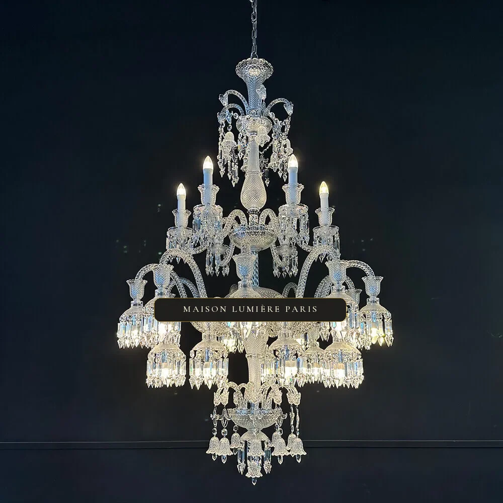 Crillon Crystal Chandelier, 39" in polished chrome