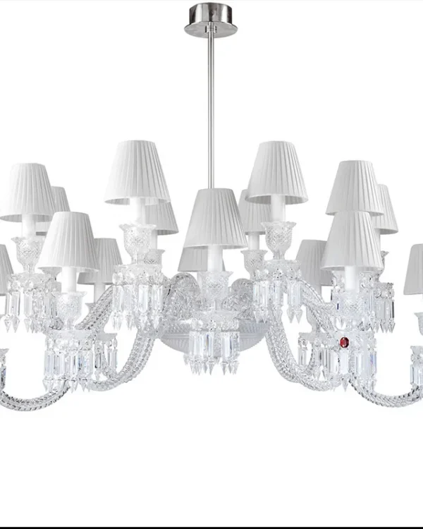 Cristal Crystal Chandelier, 32" in polished chrome