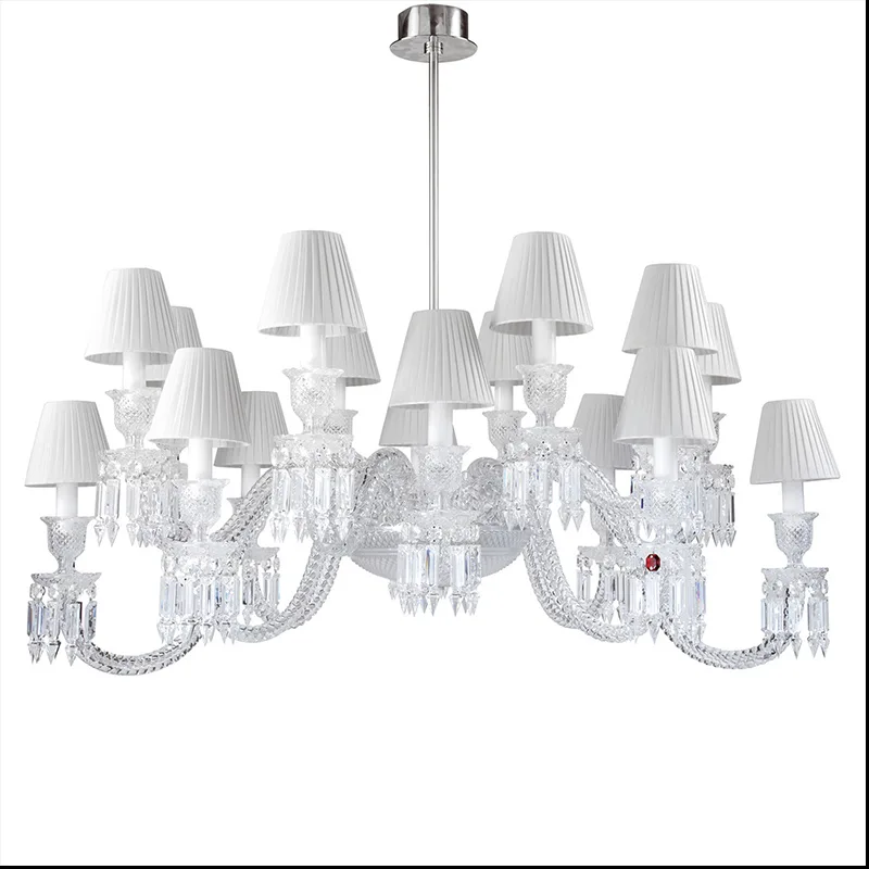 Cristal Crystal Chandelier, 32" in polished chrome