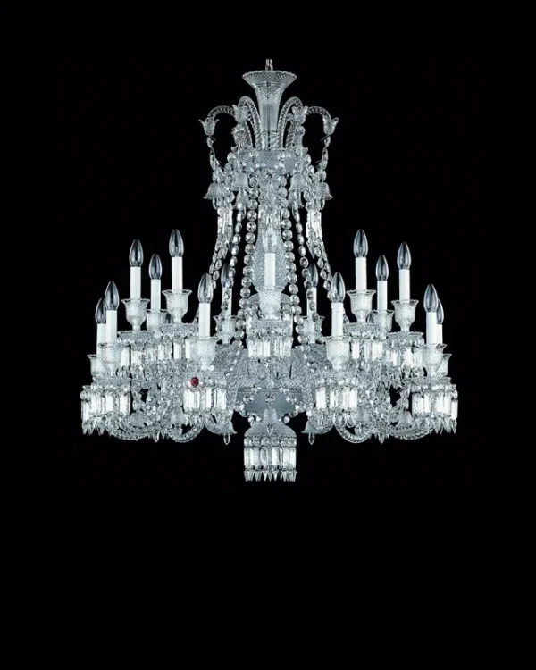 Cristal Crystal 18-Light Chandelier, 40" × 44" H in Polished Chrome in polished chrome