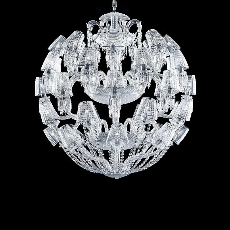 Cristal Crystal Chandelier, 51" in polished chrome