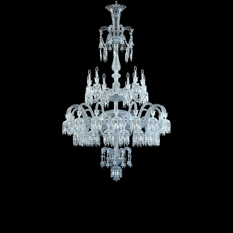 Cristal Crystal 48-Light Chandelier, 56" × 90" H in Polished Chrome in polished chrome