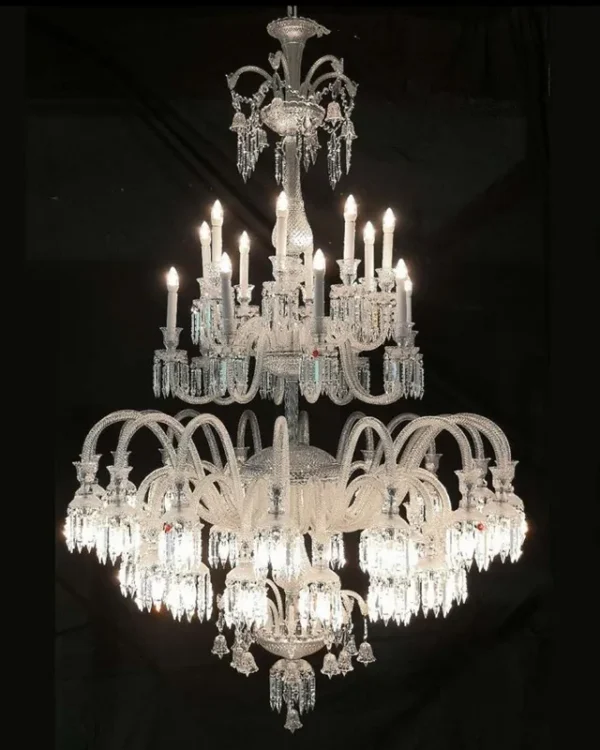 Cristal Crystal 48-Light Chandelier II, 56" × 90" H in Polished Chrome in polished chrome