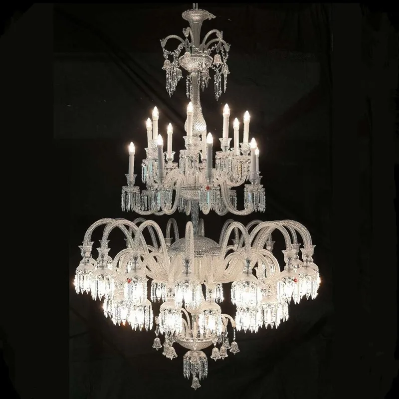 Cristal Crystal 48-Light Chandelier II, 56" × 90" H in Polished Chrome in polished chrome
