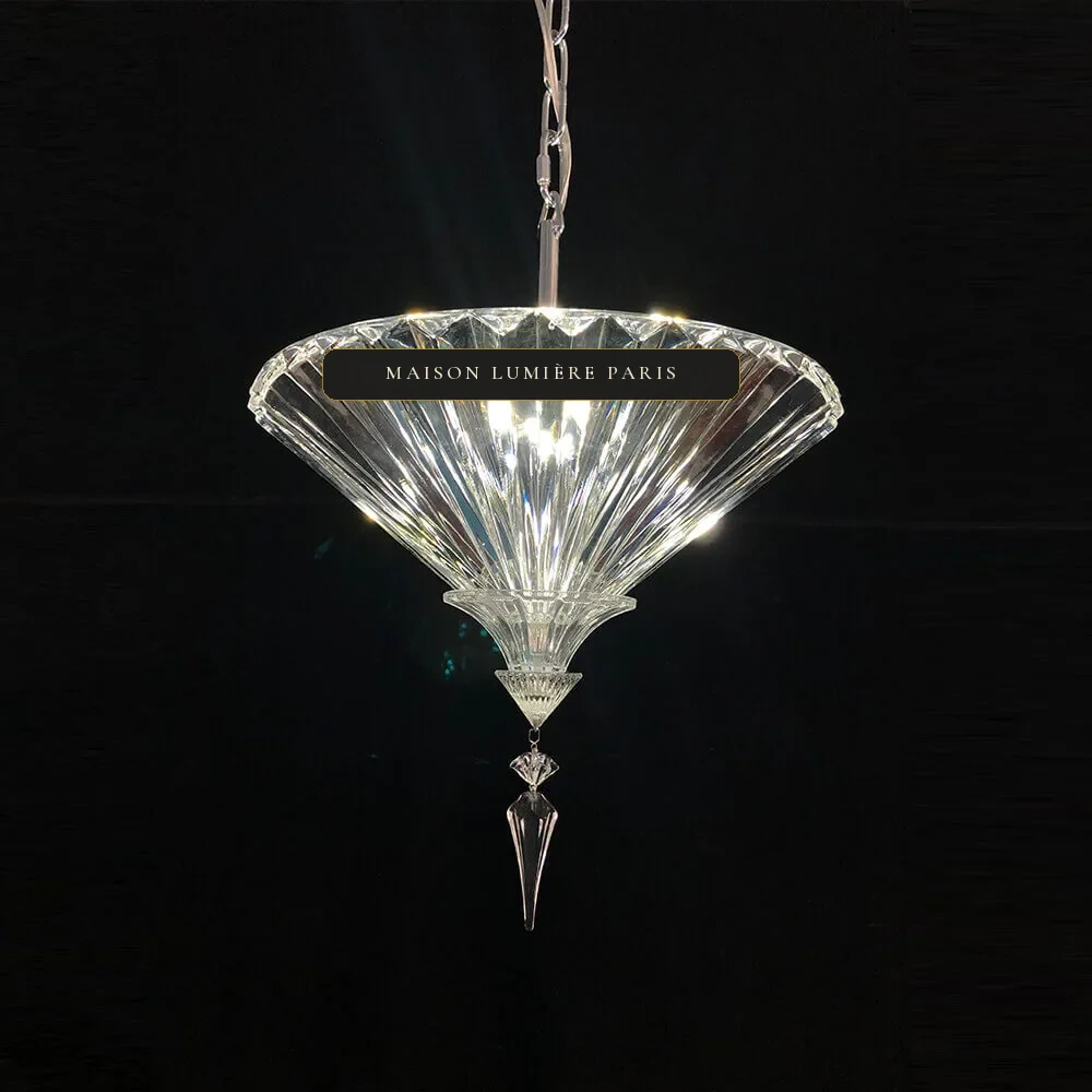 Descartes Crystal Chandelier, 16" in polished chrome