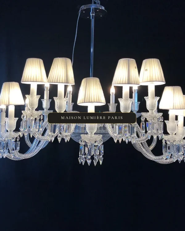 Descartes Crystal Chandelier, 47" in polished chrome