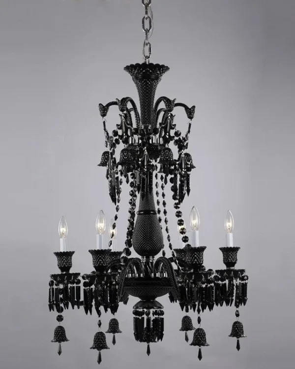 Faubourg Crystal 6-Light Chandelier, 26" in black