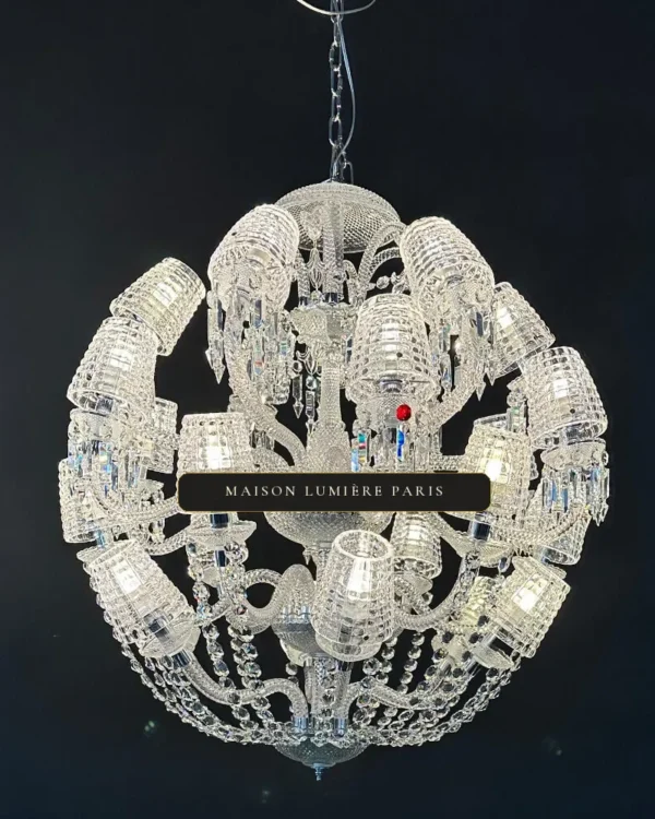 Faubourg Crystal Chandelier, 39" in polished chrome