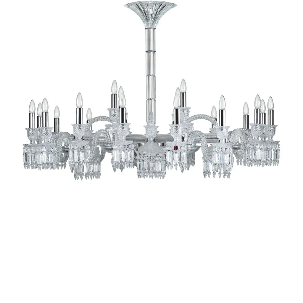Faubourg Crystal 24-Light Chandelier, 51" in polished chrome