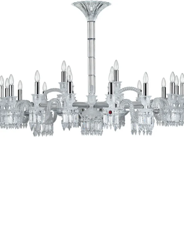 Faubourg Crystal 24-Light Chandelier, 51" in polished chrome
