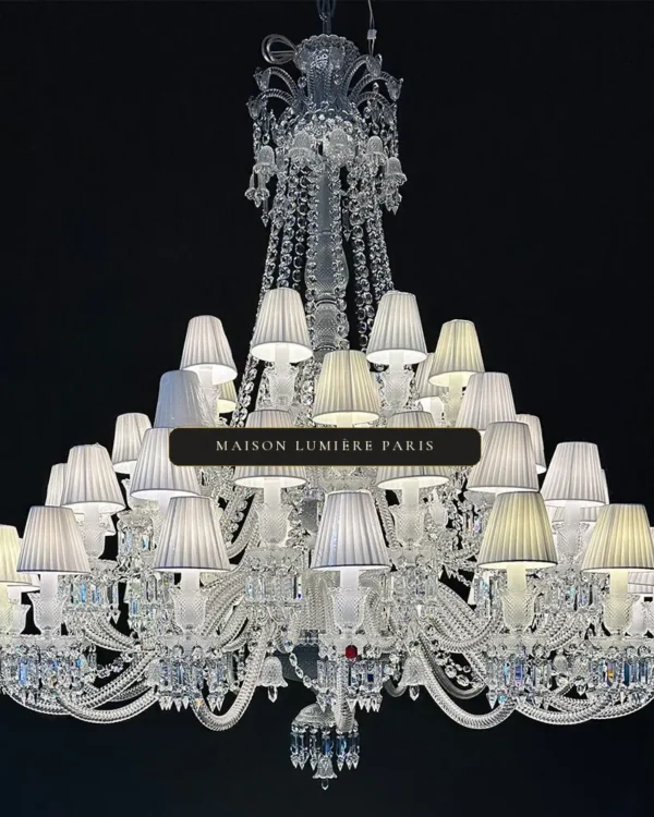Flambeau Crystal Chandelier, 55" in polished chrome