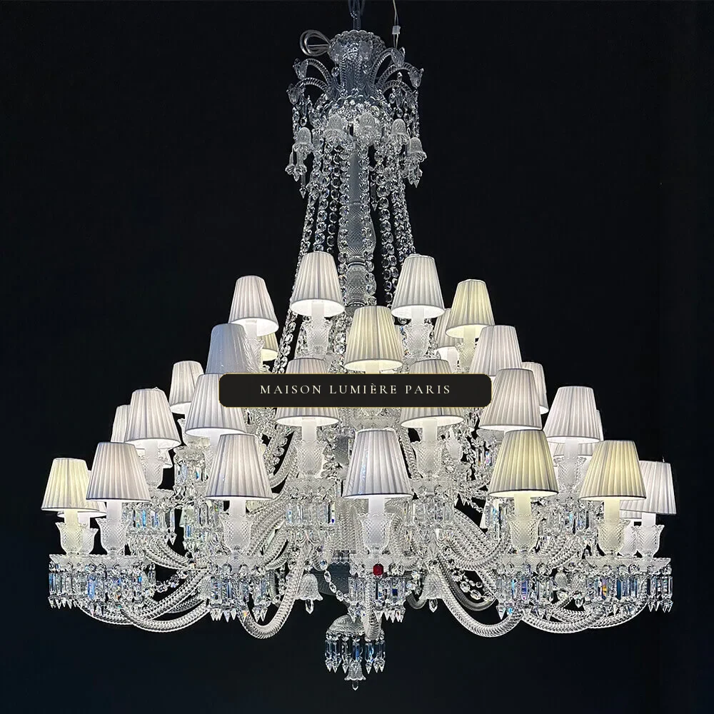 Flambeau Crystal Chandelier, 55" in polished chrome