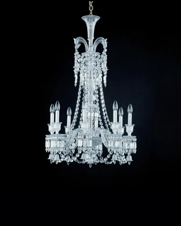 Galerie Linear Crystal Chandelier, 26" in polished chrome