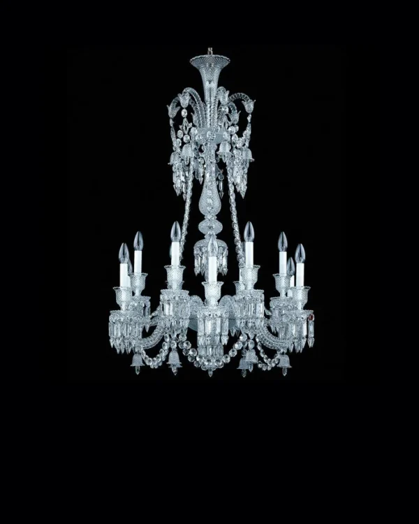 Galerie Linear Crystal Chandelier, 32" in polished chrome