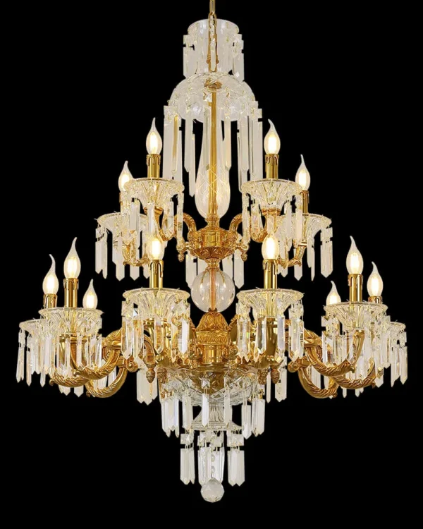 Galerie Crystal Chandelier, 33" in antique brass