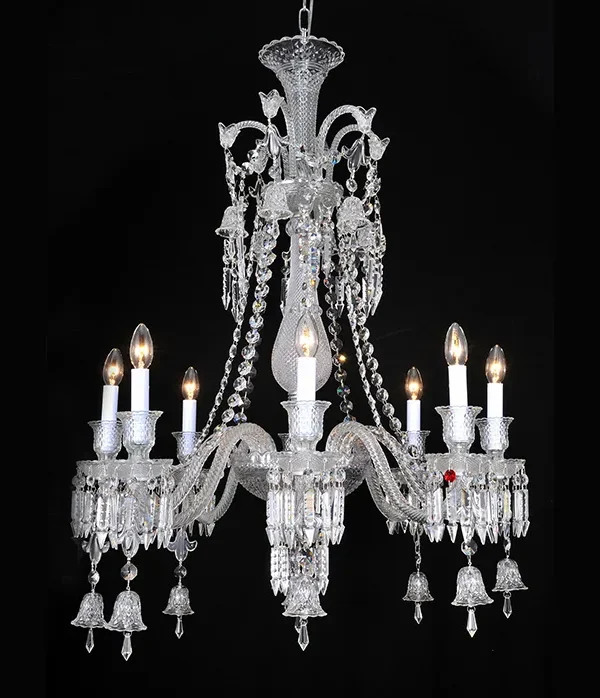 Garnier Crystal Chandelier, 28" in polished chrome