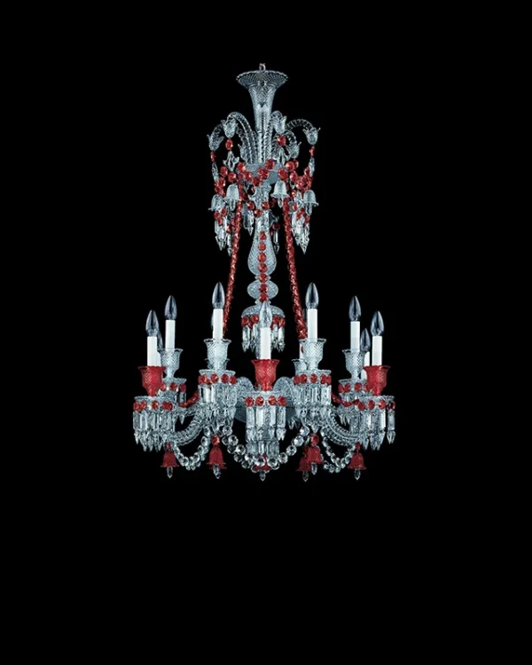 Garnier Linear Crystal Chandelier, 32" in polished chrome