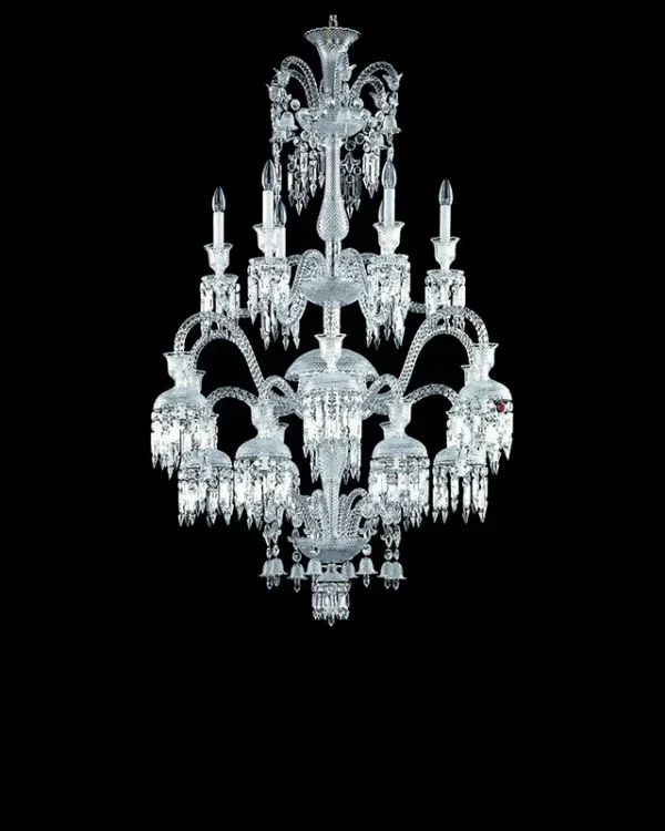 Garnier Crystal Chandelier, 33" in polished chrome
