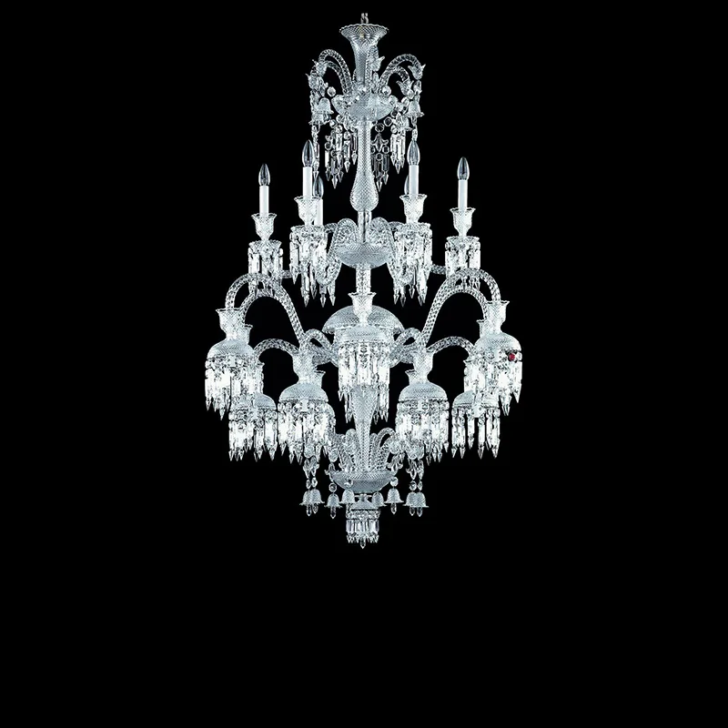 Garnier Crystal Chandelier, 33" in polished chrome