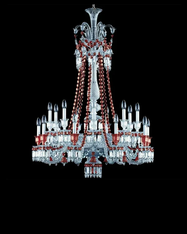 Garnier Linear Crystal Chandelier, 40" in polished chrome