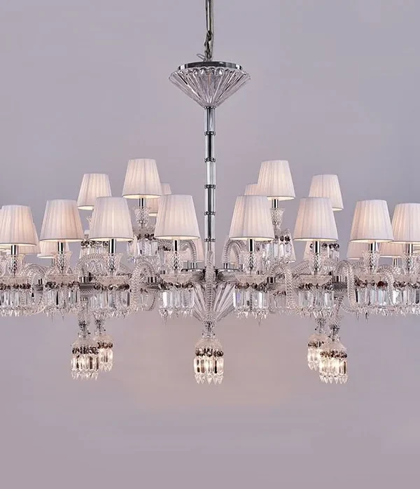 Garnier Crystal Chandelier, 45" in polished chrome