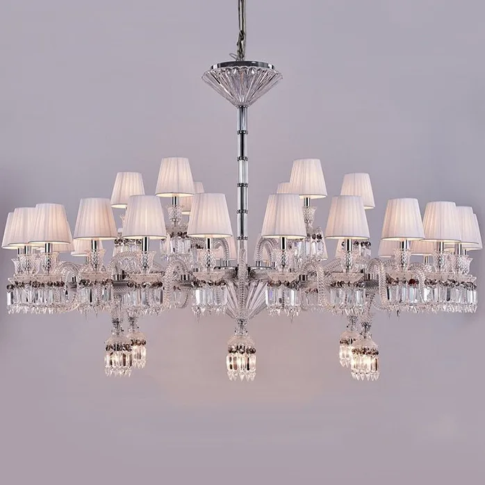 Garnier Crystal Chandelier, 45" in polished chrome