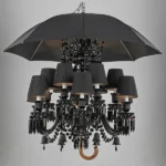 Garnier Crystal Chandelier, 49" in black