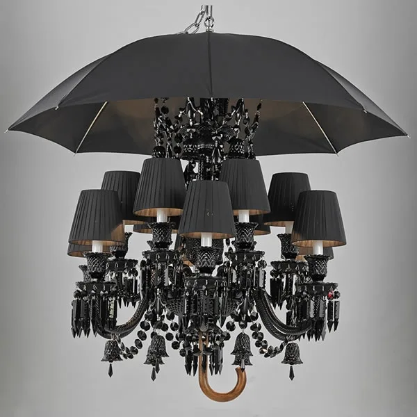 Garnier Crystal Chandelier, 49" in black