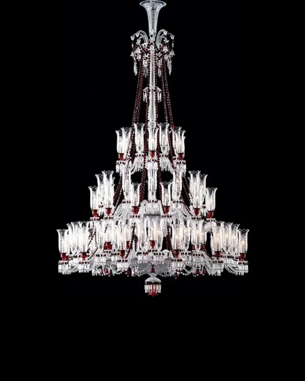 Garnier Crystal Chandelier, 80" in polished chrome