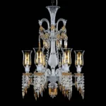 Haussmann Crystal 6-Light Chandelier, 26" in polished chrome