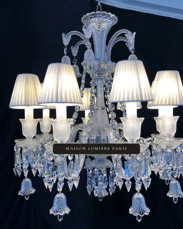 Haussmann Crystal 8-Light Chandelier, 26" in polished chrome