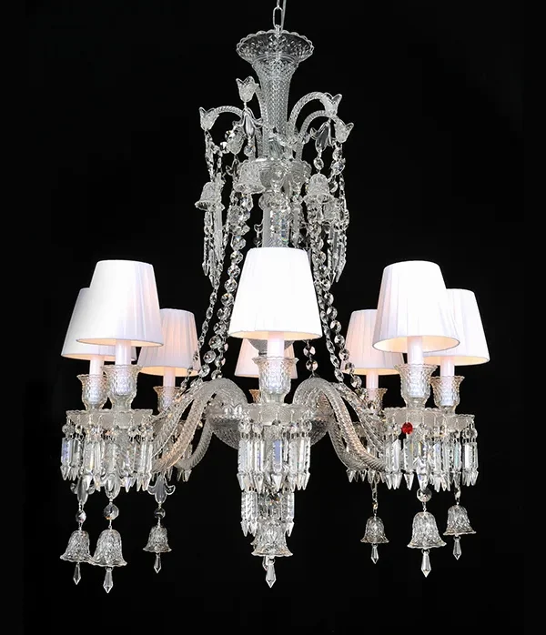Haussmann Crystal Chandelier, 28" in polished chrome