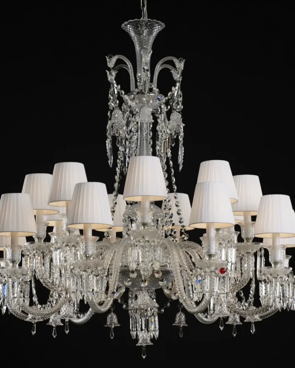 Haussmann Crystal 18-Light Chandelier II, 39" × 43" H in Polished Chrome in polished chrome