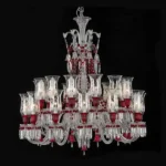 Haussmann Crystal 18-Light Chandelier, 41" × 43" H in polished chrome