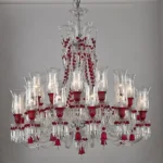 Haussmann Crystal Chandelier, 43" in polished chrome