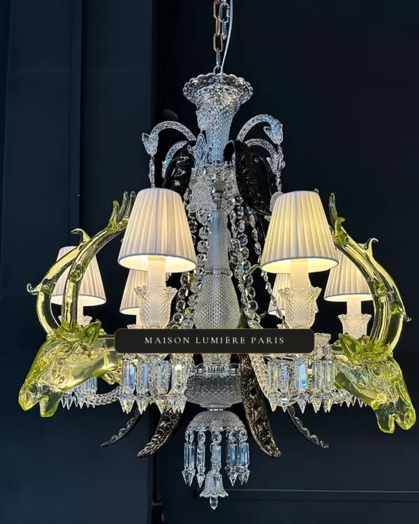 Lanterne Crystal Chandelier, 30" in polished chrome