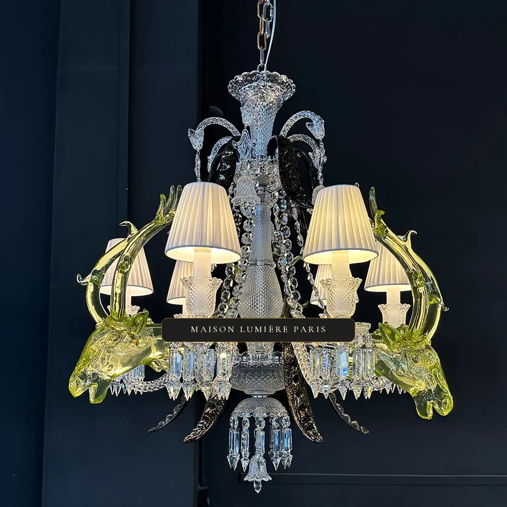 Lanterne Crystal Chandelier, 30" in polished chrome