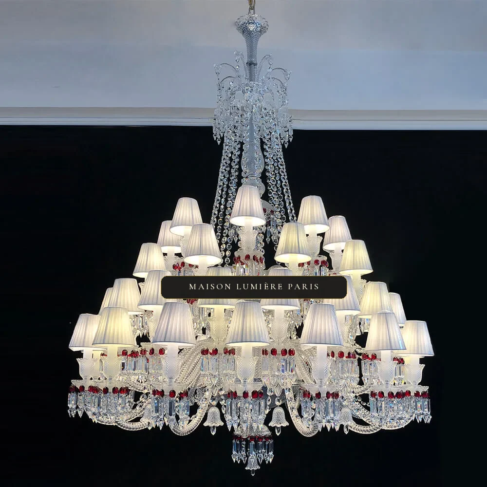 Lanterne Crystal Chandelier, 55" in polished chrome