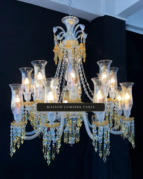Lorraine Crystal Chandelier, 12-Light in polished chrome