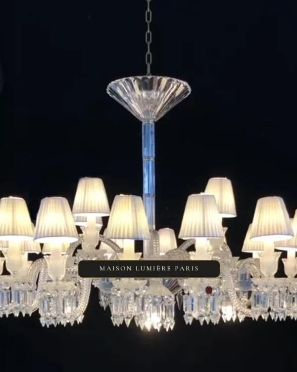 Louvre Crystal Chandelier, 50" in polished chrome