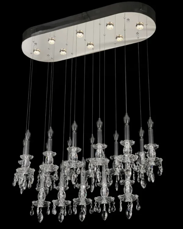 Lumière Crystal Chandelier, 14" in polished chrome