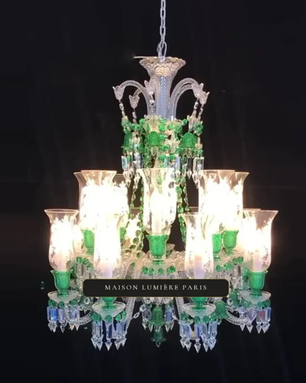Lumière Crystal Chandelier, 31" in polished chrome
