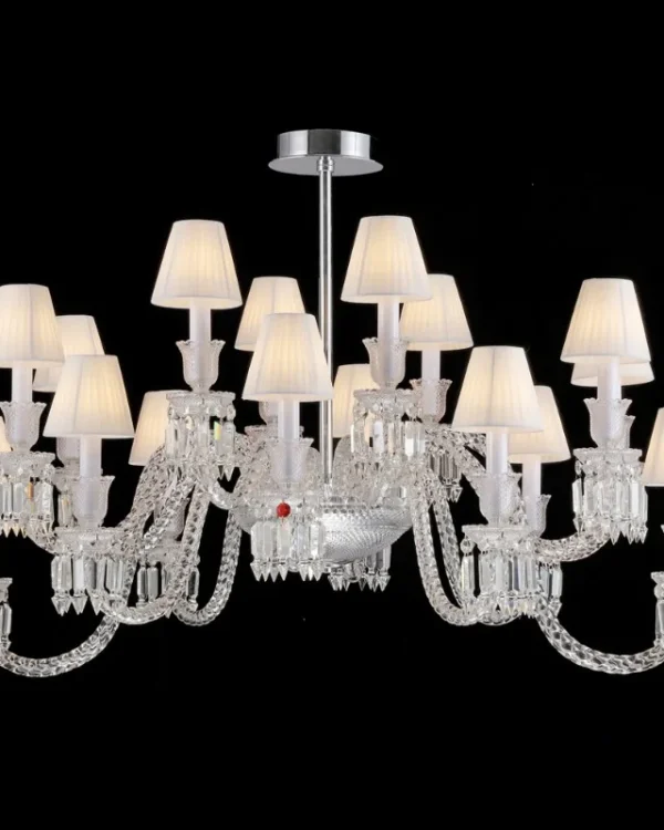 Lumière Oval Crystal 16-Light Chandelier II, 31" × 39" H in Polished Chrome in polished chrome