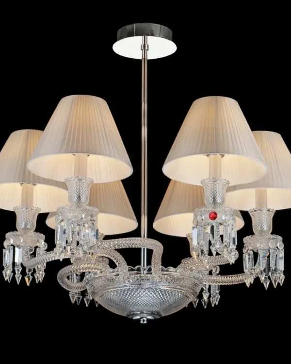Lumière Crystal Chandelier, 34" in polished chrome
