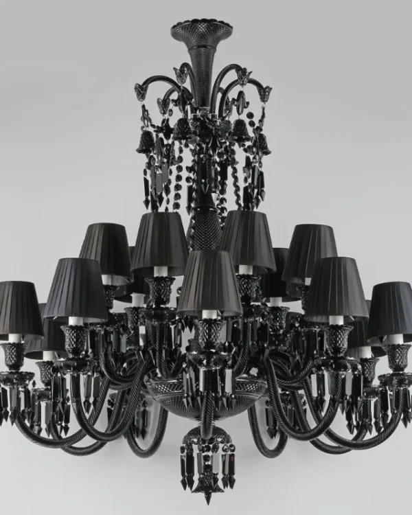 Lumière Crystal Chandelier, 39" in polished chrome