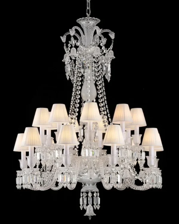 Lumière Crystal 24-Light Chandelier II, 43" × 57" H in Polished Chrome in polished chrome