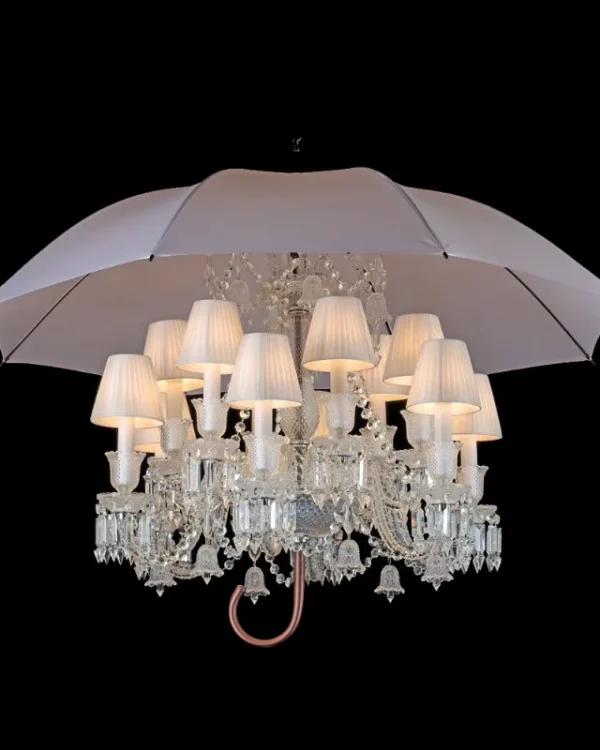 Lumière Crystal 12-Light Chandelier, 49" in polished chrome